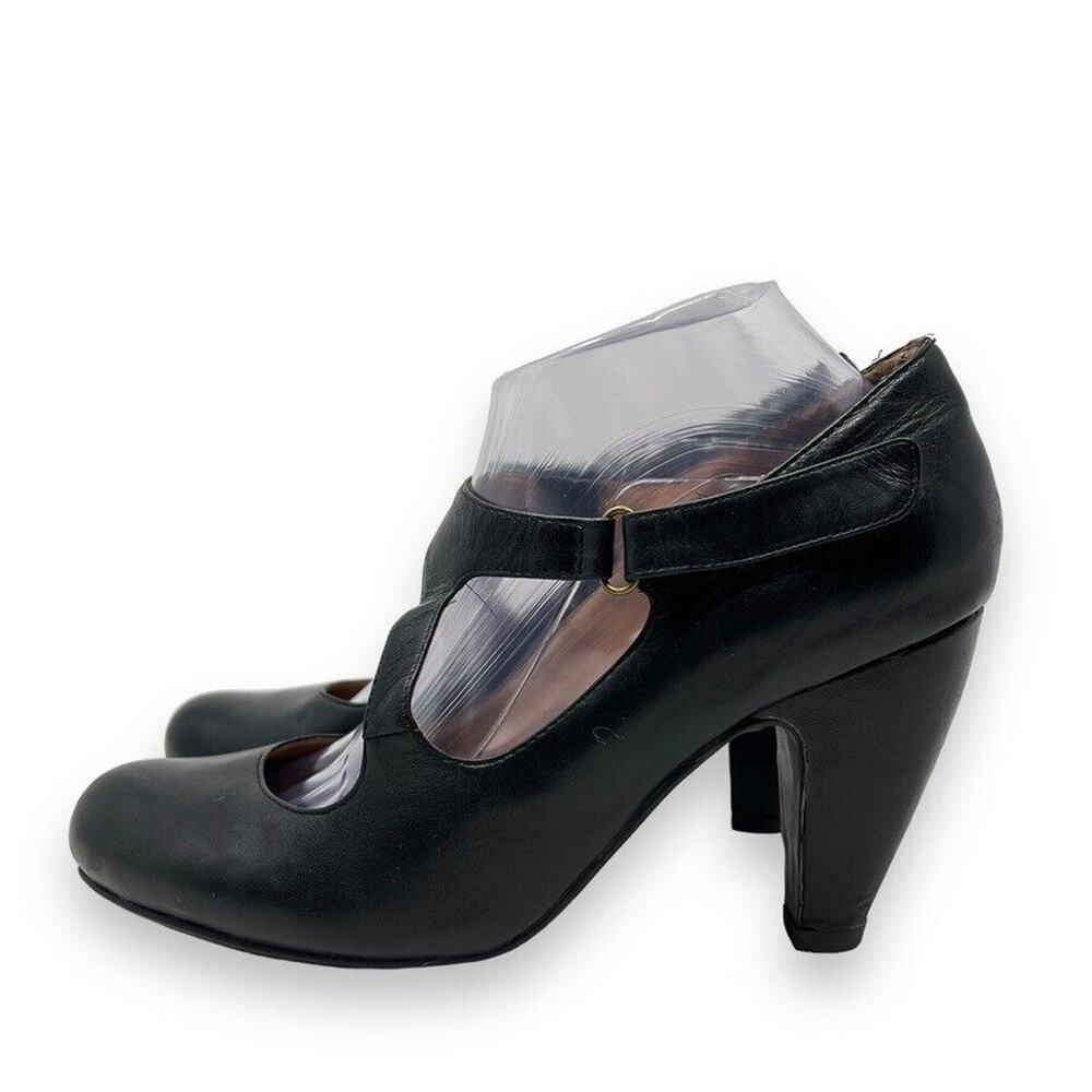 Miz Mooz Selma Black Leather Pumps Heels Women's 9 Academia Winter Comfy
